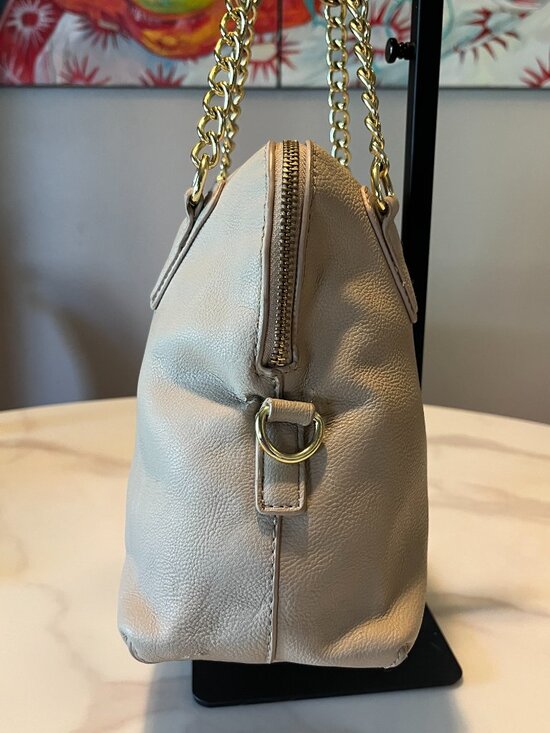 Steve Madden Taupe Faux Leather Satchel Crossbody Bag - Picture 4 of 14